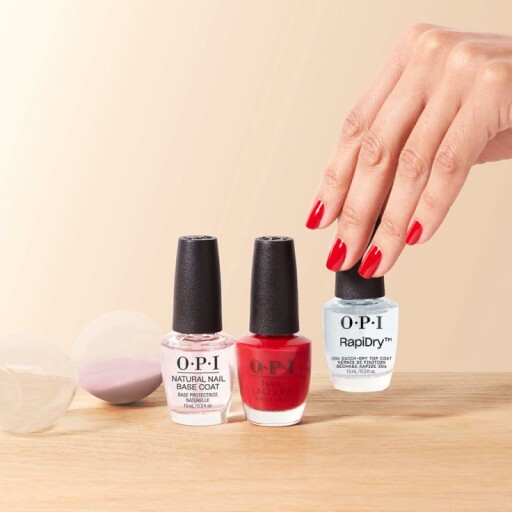 Nail polish with high-shine and glossy finish.