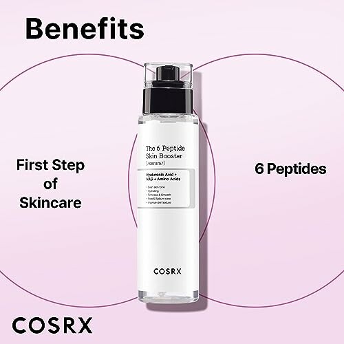 COSRX 6 Peptide Skin Booster with benefits highlighted.