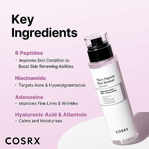 COSRX 6 Peptide Skin Booster with key ingredients list.