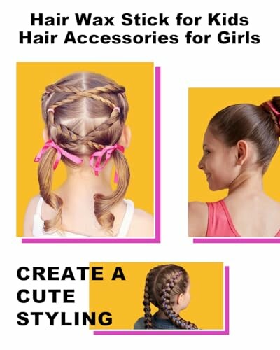 Girls with braided hairstyles using hair accessories.