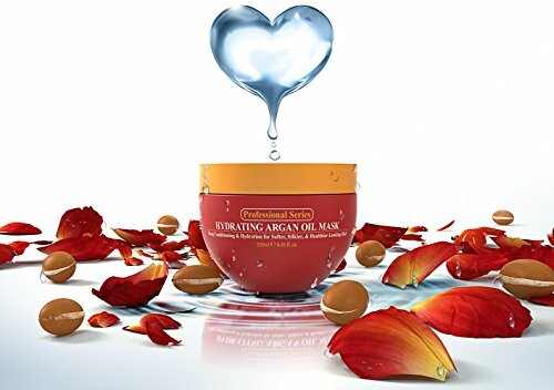 Hydrating Argan Oil Mask with water heart and red petals