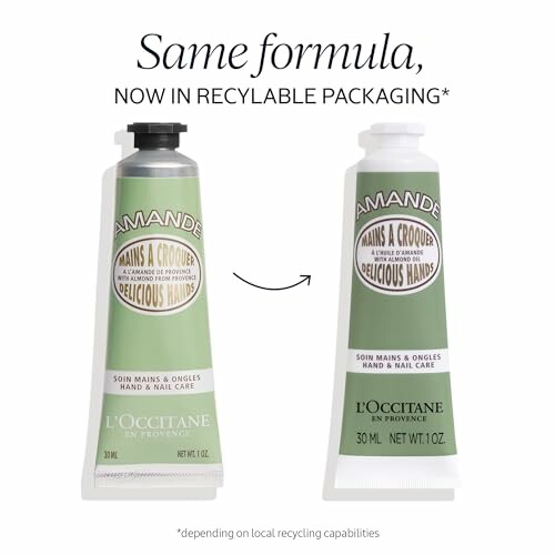 L'Occitane hand cream in new recyclable packaging.