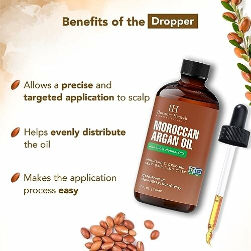 Benefits of using a dropper with Moroccan Argan Oil.