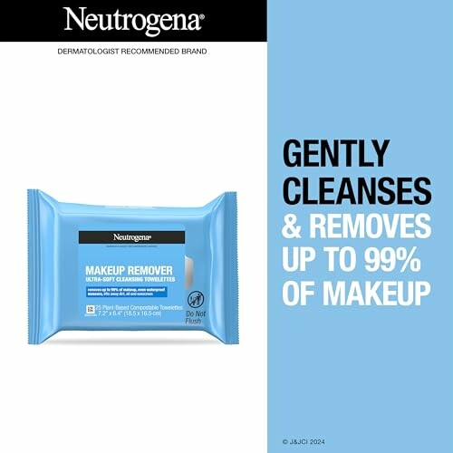 Neutrogena makeup remover wipes ad with cleansing benefits